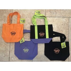 Trader Joe's Trick-or-Treat Halloween Limited Mini‎ Canvas Bag Set of 4 - NEW